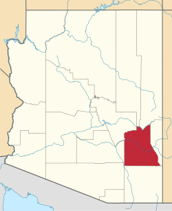 Map of Arizona highlighting Graham County