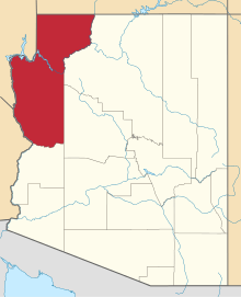 Map of Arizona highlighting Mohave County