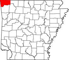 State map highlighting Benton County