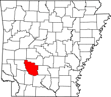 Map of Arkansas highlighting Clark County