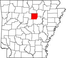 Map of Arkansas highlighting Cleburne County