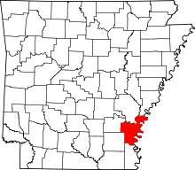 State map highlighting Desha County