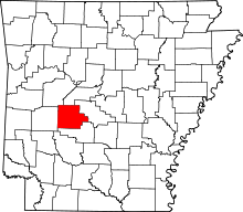 Map of Arkansas highlighting Garland County