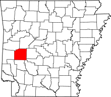 Map of Arkansas highlighting Montgomery County