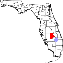 A state map highlighting Highlands County in the southern part of the state. It is large in size.