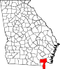 Map of Georgia highlighting Charlton County