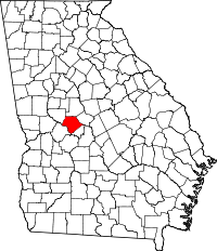 Map of Georgia highlighting Crawford County