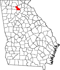 State map highlighting Dawson County