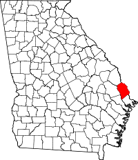 Map of Georgia highlighting Effingham County