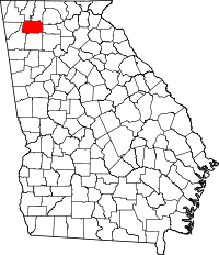 Map of Georgia highlighting Gordon County