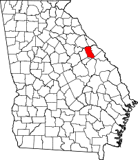 Map of Georgia highlighting McDuffie County