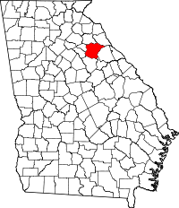 Map of Georgia highlighting Oglethorpe County