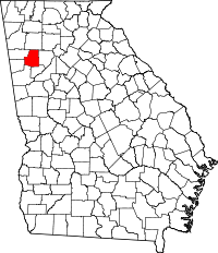 Map of Georgia highlighting Paulding County