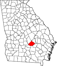 Map of Georgia highlighting Telfair County