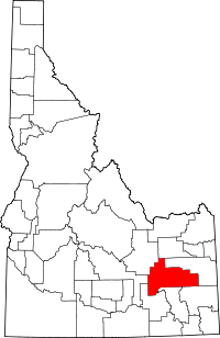 Map of Idaho highlighting Bingham County