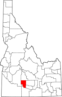 Map of Idaho highlighting Gooding County