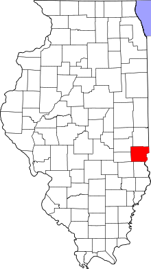 Map of Illinois highlighting Clark County