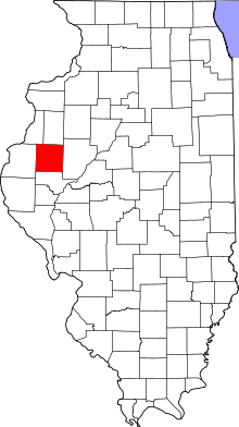 Map of Illinois highlighting McDonough County