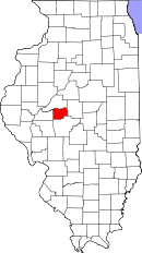 Map of Illinois highlighting Menard County