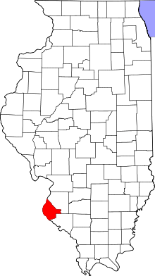 State map highlighting Monroe County