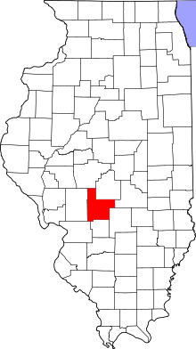 Map of Illinois highlighting Montgomery County