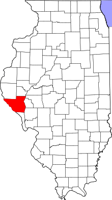 Map of Illinois highlighting Pike County