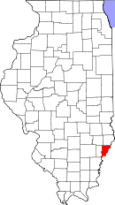 State map highlighting Wabash County