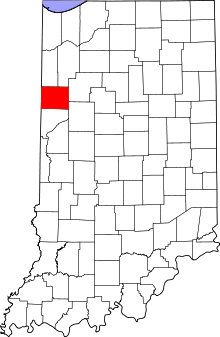 Map of Indiana highlighting Benton County