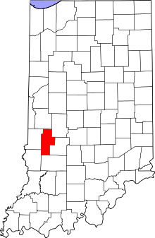 State map highlighting Clay County