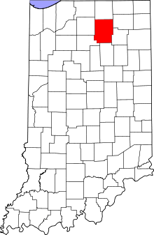 State map highlighting Kosciusko County