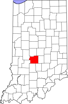 Map of Indiana highlighting Morgan County