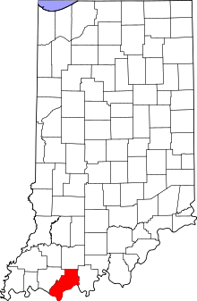 State map highlighting Spencer County