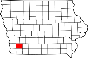 Map of Iowa highlighting Montgomery County