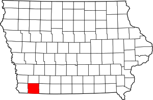 Map of Iowa highlighting Page County