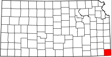 State map highlighting Cherokee County