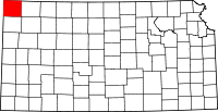 Map of Kansas highlighting Cheyenne County