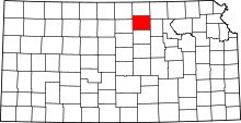 State map highlighting Cloud County