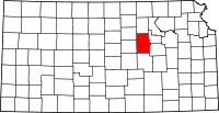 State map highlighting Dickinson County