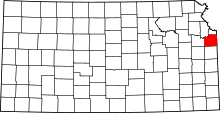 State map highlighting Johnson County