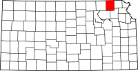 Map of Kansas highlighting Nemaha County