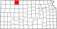 Map of Kansas highlighting Norton County