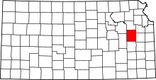 Map of Kansas highlighting Osage County