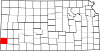 Map of Kansas highlighting Stanton County