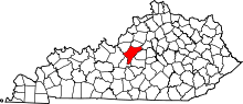 State map highlighting Nelson County