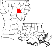 Map of Louisiana highlighting Caldwell Parish