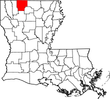 Map of Louisiana highlighting Claiborne Parish