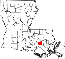 State map highlighting Saint James Parish