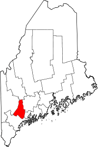 State map highlighting Androscoggin County