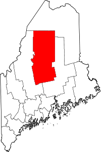 State map highlighting Piscataquis County