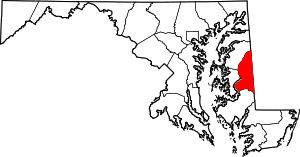 State map highlighting Caroline County